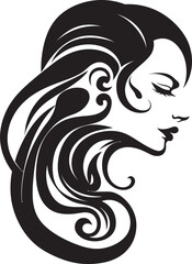 Ethereal Essence Stylish Abstract Woman Face Vector Art Midnight Majesty Minimalistic Black Woman Face Icon