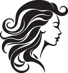 Mystic Mystery Sophisticated Vector Design of Black Woman Face Nocturnal Elegance Minimalistic Abstract Woman Face