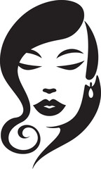 Dark Divinity Chic Abstract Woman Face Graphic Sleek Shadow Portrait Elegant Vector Design of Black Woman Face