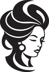 Midnight Noir Profile Sophisticated Abstract Woman Face Design Ethereal Expression Modern Vector Design of Black Woman Face