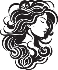 Chic Contours Intriguing Black Abstract Woman Face Obsidian Opulence Stylish Abstract Woman Face Icon