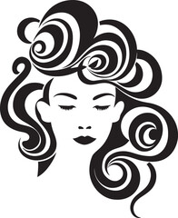 Midnight Majesty Minimalistic Abstract Woman Face Graphic Ink Intrigue Modern Vector Design of Black Woman Face