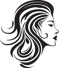 Mystic Mystery Contemporary Abstract Woman Face Symbol Nocturnal Elegance Intriguing Vector Design of Black Woman Face