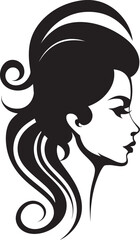 Obsidian Opulence Stylish Abstract Woman Face Icon Silhouette Sensation Contemporary Vector Design of Black Woman Face