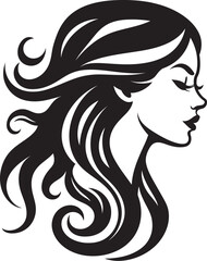 Dark Divinity Minimalistic Vector Design of Black Woman Face Sleek Shadow Portrait Elegant Abstract Woman Face Graphic