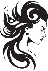 Ink Impressions Intriguing Abstract Woman Face Symbol Shadowed Splendor Refined Vector Graphic of Black Woman Face