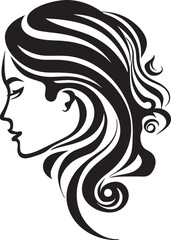 Nocturnal Identity Refined Black Woman Face Vector Element Ink Noir Impression Stylish Abstract Woman Face Vector Graphic