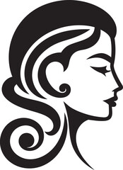 Ink Noir Impression Stylish Abstract Woman Face Vector Graphic Silent Silhouette Contemporary Vector Graphics of Black Woman Face