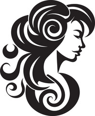 Ethereal Essence Chic Abstract Woman Face Icon Midnight Mosaic Elegant Vector Design of Black Woman Face
