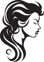 Shadowed Sensation Stylish Black Abstract Woman Face Gothic Grandeur Minimalistic Vector Design of Black Woman Face