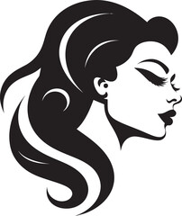 Mystic Magic Sleek Black Abstract Woman Face Nocturnal Nebula Elegant Vector Design of Black Woman Face