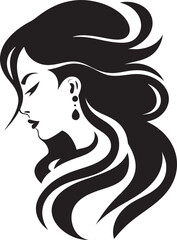 Silent Silhouette Contemporary Vector Graphics of Black Woman Face Gothic Gaze Elegant Abstract Woman Face Vector Symbol