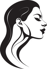 Enigmatic Elegance Contemporary Abstract Woman Face Graphic Dark Desires Sophisticated Black Abstract Woman Face