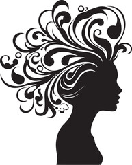 Midnight Noir Profile Intriguing Abstract Woman Face Vector Graphic Ethereal Expression Stylish Black Woman Face Vector Element
