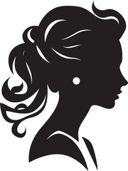 Nocturnal Nebula Elegant Vector Design of Black Woman Face Enigmatic Elegance Contemporary Abstract Woman Face Graphic