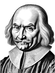 Portrait of Thomas Hobbes, generative AI	