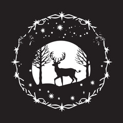 Mystic Mistletoe Memories Intriguing Black Vector Christmas Card Ebony Evergreen Elegance Refined Christmas Card Graphic