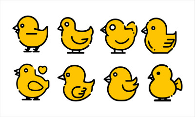 animal, cartoon, set, funny, collection, chick, vector, happy, character, chicken, cute, yellow, baby, easter, isolated, farm, small, little, illustration, egg, cheerful, white, bird, young, holiday, 