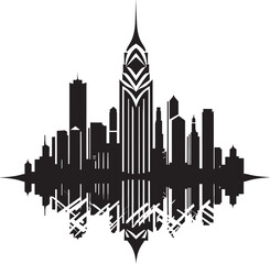 Naklejka premium Ebony Elements Refined Black Vector Graphic Chic Urban Vistas Modern Black Vector Design