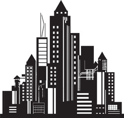 Fototapeta premium Midnight Monoliths Elegant Black Building Vector Ink Architectural Aura Contemporary Vector Design