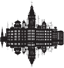 Gothic Grandeur Sophisticated Collage Graphic Silent Skyline Minimalistic Black Design