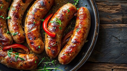 plate of grilled sausages