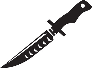 Ink Intruder Modern Black Knife Graphic Silent Stalker Chic Vector Knife Element