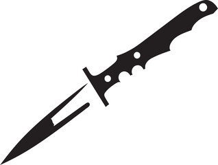 Silent Stalker Chic Vector Knife Element Gothic Gladiator Sophisticated Black Combat Knife Graphic