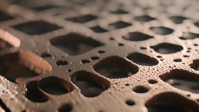 Close-Up of a Metal Grate With Holes
