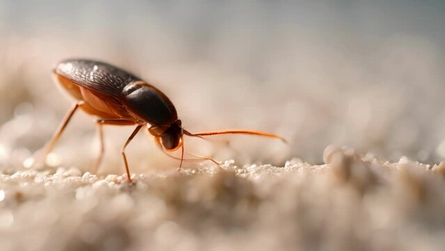 Close Up of a Bed Bug on a Bed
