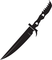 Ink Intruder Contemporary Vector Combat Knife Graphic Shadow Shiv Chic Black Knife Icon