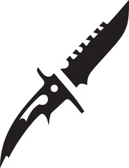 Ebony Edge Refined Black Knife Illustration Chic Tactical Tool Modern Vector Blade Graphic