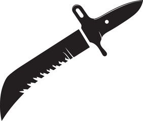 Ebony Executioner Refined Black Combat Knife Graphic Chic Covert Cutter Modern Vector Blade Element