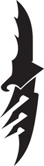 Midnight Marksman Elegant Black Knife Design Ink Infiltrator Contemporary Vector Combat Knife Graphic