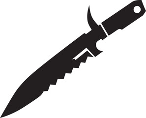 Silent Stalker Minimalistic Vector Knife Icon Mystic Martialist Intriguing Black Knife Graphic