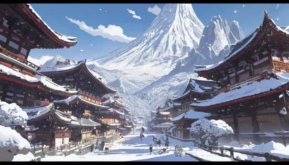Papier Peint photo Lieu de culte chinese temple in winter
