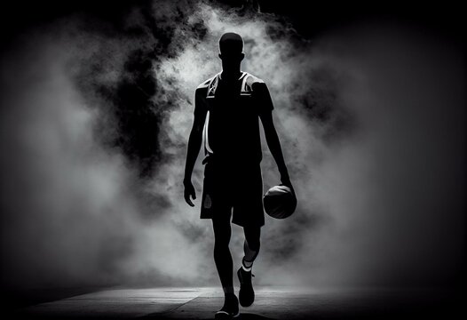 Lifestyle basketball player silhouette.Design for elements. Generative AI