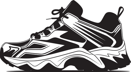 Shadow Speedster Chic Black Shoe Graphic Gothic Groundbreaker Sophisticated Vector Shoe Element