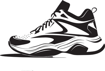 Mystic Marathon Intriguing Vector Shoe Graphic Ebony Endurance Refined Black Sports Shoe