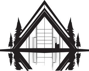 Ink Inspirations Contemporary Black Architecture Element Shadow Spires Chic Black Building Graphic