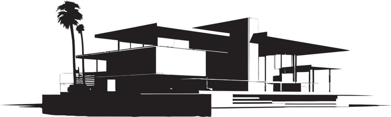 Gothic Gallery Sophisticated Abstract Architecture Design Silent Serenity Minimalistic Black Vector Structure