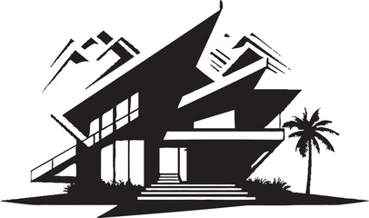 Mystic Marvel Intriguing Vector Architectural Graphic Ebony Element Refined Black Architecture Illustration