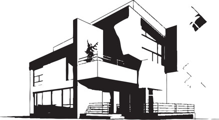 Shadowed Structures Modern Black Designs Noir Nostalgia Stylish Abstract Icons