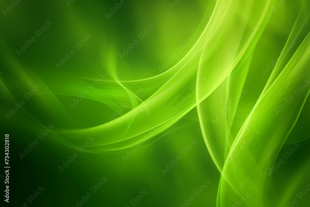Poster abstract soft green leaf patterns with a smooth and flowing design.