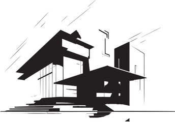 Gothic Gestalt Sophisticated Black Vector Architecture Silent Solace Minimalistic Architecture Design