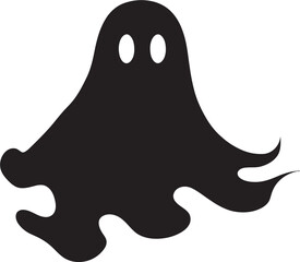 Elf Sized Ghostly Glee Lovable Black Ghost Symbols Ghostly Miniature Magic Cute Vector Designs
