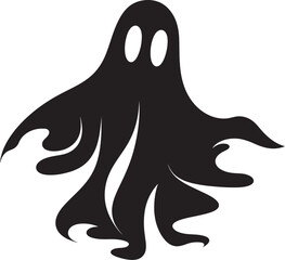 Nano Scale Ghostly Delights Petite Black Ghost Symbols Pocket Sized Ghostly Joys Enchanting Vector Designs