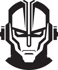 Cybernetic Crusader Futuristic Cyberrobot Icon Robotic Revelation Black Robot Design