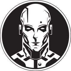 Metallic Maestro Vector Android Face Cybernetic Crusader Futuristic Cyberrobot Icon