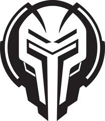 Techno Triumph Black Cyberrobot Head Metallic Maestro Vector Android Face